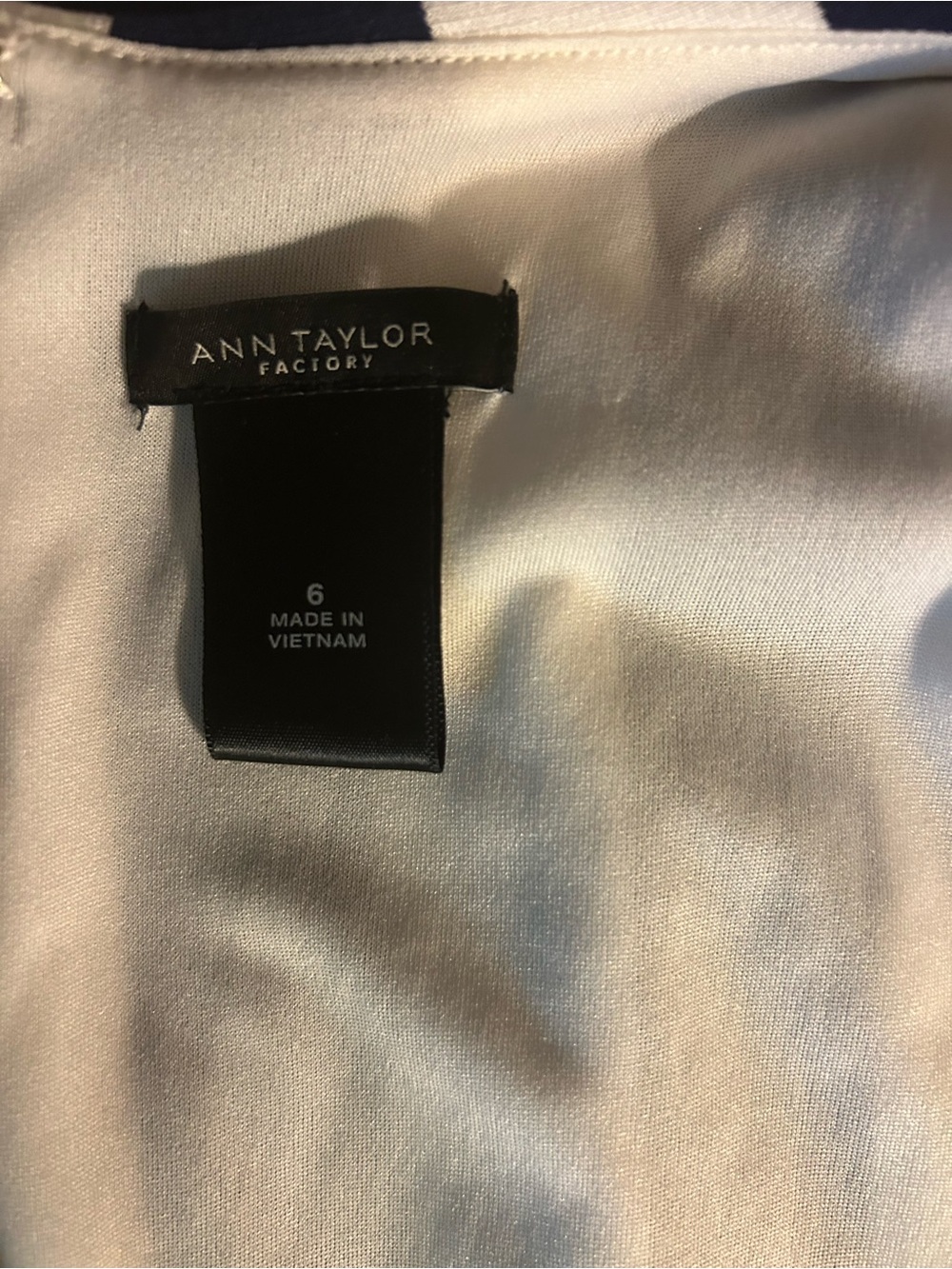 Ann Taylor Factory Navy and White Striped Sleeveless Midi Dress - Picture 6 of 7